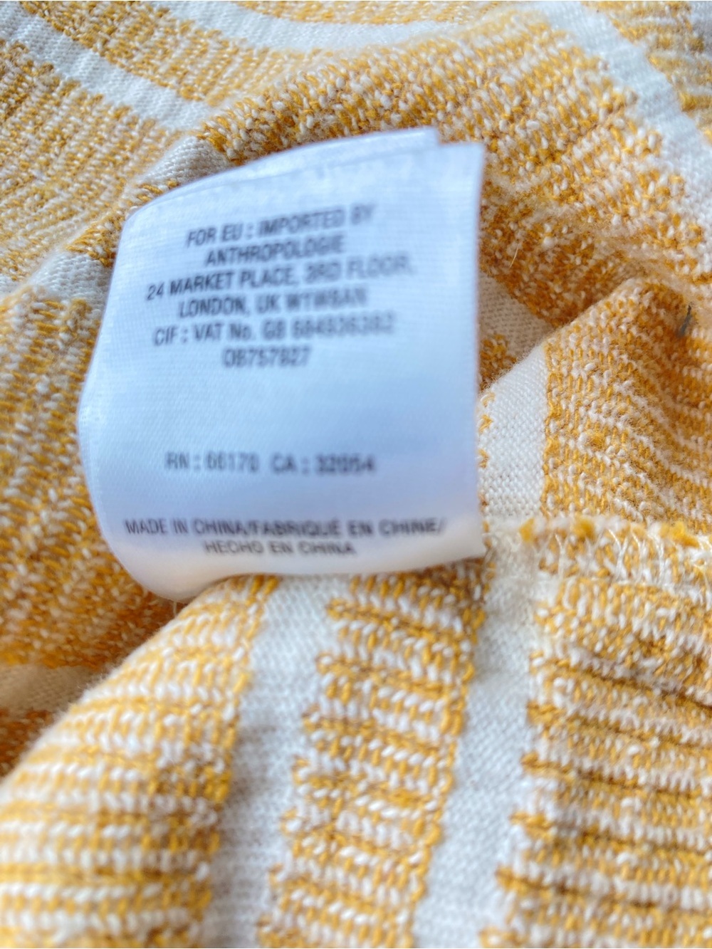 ANTHROPOLOGIE POSTMARK | Mustard Yellow Striped Knit Top | Size XL - Picture 10 of 12